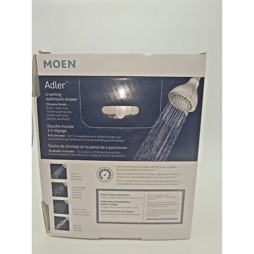 Moen Adler Shower Head 23026 Chrome 4 Setting 3 1/2